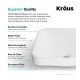 Kraus KSR-9MW Natura 14 5/8" Solid Surface Stone Nano Coating Semi-Recessed Square Bathroom Sink in Matte White
