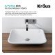 Kraus KSV-4MW Natura 19 5/8" Solid Surface Stone Nano Coating Vessel Rectangle Bathroom Sink in Matte White