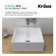 Kraus KSV-5MW Natura 16 3/4" Solid Surface Stone Nano Coating Vessel Square Bathroom Sink in Matte White