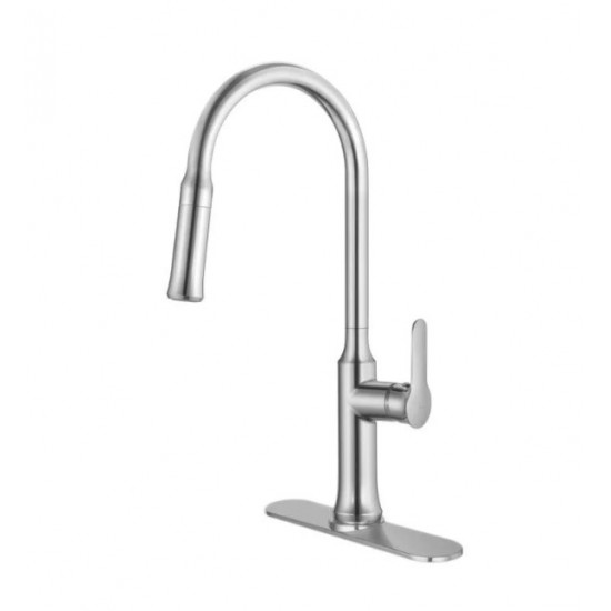 Kraus KBU14-1630-42 31 1/2" Single Bowl Undermount Stainless Steel Kitchen Sink with Nola Pull-Down Faucet and Soap Dispenser