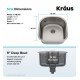 Kraus KBU15 19 3/4" Single Bowl Undermount Stainless Steel Square Kitchen Sink