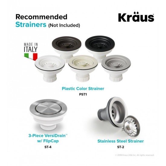 Kraus KGD-441 Quarza 25" Single Bowl Undermount/Drop-In Composite Granite Kitchen Sink