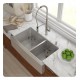 Kraus KHU100-30-1630-42 30" Single Bowl Undermount Stainless Steel Kitchen Sink with Nola Pull Down Kitchen Faucet and Soap Dispenser