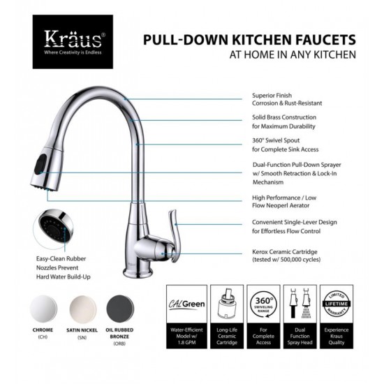 Kraus KHU100-30-KPF2230-KSD30 30" Single Bowl Undermount Stainless Steel Kitchen Sink with Kitchen Faucet and Soap Dispenser