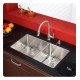 Kraus KHU103-33-KPF2230-KSD30SN 32 3/4" Double Bowl Undermount Stainless Steel Kitchen Sink with Kitchen Faucet and Soap Dispenser