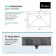 Kraus KP1TS33S-2 Pax 33" Single Bowl Drop-In Stainless Steel Rectangular Kitchen Sink in Satin Nickel with Two Pre-Drilled Holes