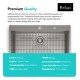 Kraus KP1TS33S-2 Pax 33" Single Bowl Drop-In Stainless Steel Rectangular Kitchen Sink in Satin Nickel with Two Pre-Drilled Holes