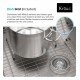 Kraus KP1TS33S-2 Pax 33" Single Bowl Drop-In Stainless Steel Rectangular Kitchen Sink in Satin Nickel with Two Pre-Drilled Holes