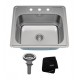 Kraus KTM25 25" Single Bowl Drop-In Stainless Steel Square Kitchen Sink