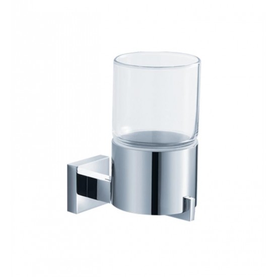 Kraus KEA-14403CH Aura 2 3/4" Wall Mount Glass Tumbler Toothbrush Holder in Chrome