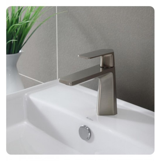 Kraus KEF-15301 Aplos Exquisite 5 3/4" Single Handle Vessel Bathroom Sink Faucet with Lift Rod Drain