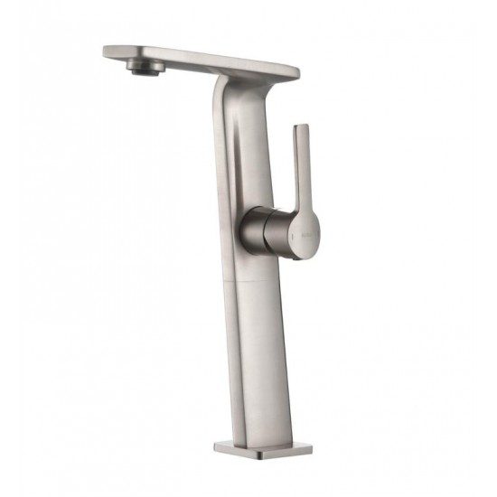 Kraus KEF-15400BN Novus Exquisite 6 1/4" 1.5 GPM Single Hole Vessel Bathroom Sink Faucet in Brushed Nickel