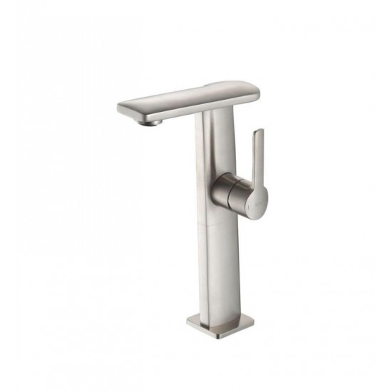 Kraus KEF-15400BN Novus Exquisite 6 1/4" 1.5 GPM Single Hole Vessel Bathroom Sink Faucet in Brushed Nickel