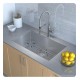 Kraus KHU100-32-1640-42CH 32" Single Bowl Undermount Stainless Steel Kitchen Sink with Flex Kitchen Faucet and Soap Dispenser