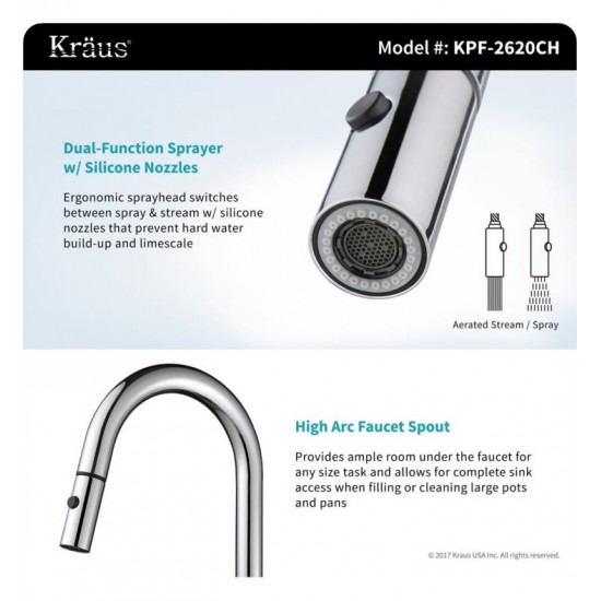 Kraus KHU322-2620-41 Pax 31 1/2" Double Bowl Undermount Stainless Steel Kitchen Sink with Pull-Down Kitchen Faucet and Soap Dispenser