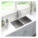 Kraus KHU322-2620-41 Pax 31 1/2" Double Bowl Undermount Stainless Steel Kitchen Sink with Pull-Down Kitchen Faucet and Soap Dispenser