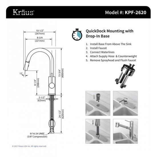 Kraus KHU322-2620-41 Pax 31 1/2" Double Bowl Undermount Stainless Steel Kitchen Sink with Pull-Down Kitchen Faucet and Soap Dispenser