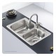 Kraus KTM32 33 1/8" Double Bowl Drop-In Stainless Steel Rectangular Kitchen Sink