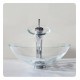 Kraus KGW-1700 7 3/4" 2.2 GPM Single Hole Vessel Glass Waterfall Bathroom Sink Faucet with Glass Disk