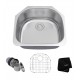 Kraus KBU10 23 3/8" Single Bowl Undermount Stainless Steel Arch Kitchen Sink Kit