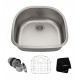 Kraus KBU10 23 3/8" Single Bowl Undermount Stainless Steel Arch Kitchen Sink Kit