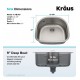 Kraus KBU10 23 3/8" Single Bowl Undermount Stainless Steel Arch Kitchen Sink Kit