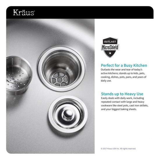 Kraus KBU14E-1630-42 Outlast MicroShield 31 1/2" Single Bowl Undermount Stainless Steel Kitchen Sink with Pull-Down Kitchen Faucet and Soap Dispenser