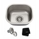 Kraus KBU17 15 1/8" Single Bowl Undermount Stainless Steel Rectangular Bar Kitchen Sink