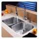 Kraus KBU22-KPF1612-KSD30 32 1/4" Double Bowl Undermount Stainless Steel Kitchen Sink with Commercial Style Kitchen Faucet and Soap Dispenser