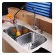 Kraus KBU22-KPF1612-KSD30 32 1/4" Double Bowl Undermount Stainless Steel Kitchen Sink with Commercial Style Kitchen Faucet and Soap Dispenser