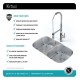 Kraus KBU22E-1650-42 Outlast MicroShield 32 1/4" Double Bowl Undermount Stainless Steel Kitchen Sink with Pre-Rinse Kitchen Faucet and Soap Dispenser