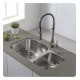 Kraus KBU23 32 3/8" Double Bowl Undermount Stainless Steel Rectangular Kitchen Sink