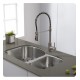 Kraus KBU23 32 3/8" Double Bowl Undermount Stainless Steel Rectangular Kitchen Sink