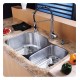 Kraus KBU23-KPF1612-KSD30 32 3/8" Double Bowl Undermount Stainless Steel Kitchen Sink with Commercial Style Kitchen Faucet and Soap Dispenser