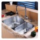 Kraus KBU23-KPF1612-KSD30 32 3/8" Double Bowl Undermount Stainless Steel Kitchen Sink with Commercial Style Kitchen Faucet and Soap Dispenser