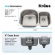 Kraus KBU23 32 3/8" Double Bowl Undermount Stainless Steel Rectangular Kitchen Sink