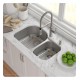 Kraus KBU23E Outlast MicroShield 32 3/8" Double Bowl Undermount Stainless Steel Rectangular Kitchen Sink