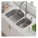 Kraus KBU23E Outlast MicroShield 32 3/8" Double Bowl Undermount Stainless Steel Rectangular Kitchen Sink