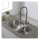 Kraus KBU26 30 3/4" Double Bowl Undermount Stainless Steel Rectangular Kitchen Sink