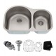 Kraus KBU26 30 3/4" Double Bowl Undermount Stainless Steel Rectangular Kitchen Sink