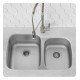 Kraus KBU27 34 3/8" Double Bowl Undermount Stainless Steel Rectangular Kitchen Sink