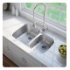 Kraus KBU27 34 3/8" Double Bowl Undermount Stainless Steel Rectangular Kitchen Sink