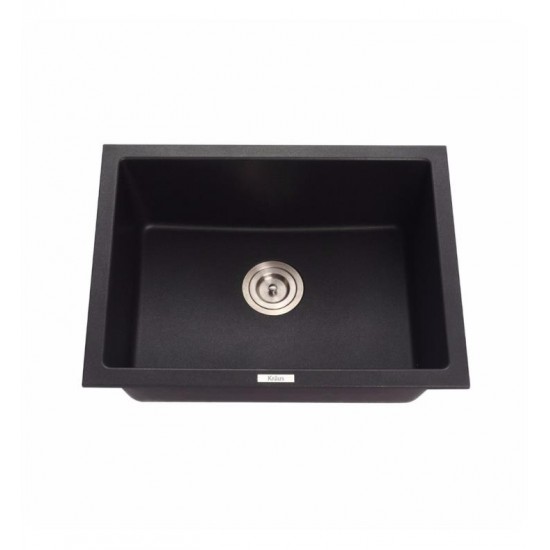 Kraus KGD-410B 24" Single Bowl Drop-In/Undermount Granite Composite Rectangular Kitchen Sink