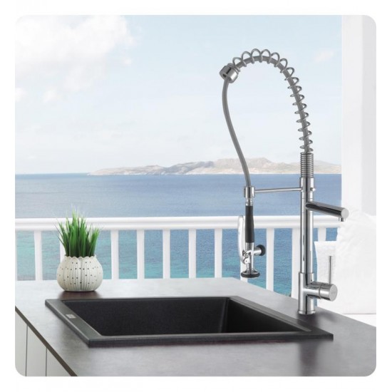 Kraus KGD-410B 24" Single Bowl Drop-In/Undermount Granite Composite Rectangular Kitchen Sink