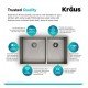 Kraus KHT302-33 Standart Pro 33" Double Bowl Drop-In Stainless Steel Rectangular Kitchen Sink in Satin