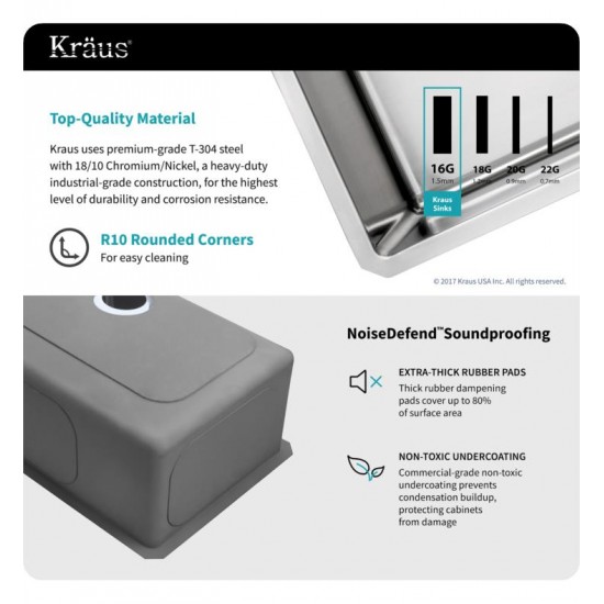 Kraus KHU100-32-2720-42SS 32" Single Bowl Undermount Stainless Steel Kitchen Sink with Pull-Down Kitchen Faucet and Soap Dispenser