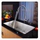 Kraus KHU100-32-KPF1621-KSD30 32" Single Bowl Undermount Stainless Steel Kitchen Sink with High Arch Pull Down Kitchen Faucet and Soap Dispenser