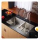 Kraus KHU103-33-KPF1612-KSD30 32 3/4" Double Bowl Undermount Stainless Steel Kitchen Sink with Commercial Style Kitchen Faucet and Soap Dispenser