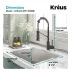 Kraus KHU24L-1610-53 Pax 24" Single Bowl Undermount Stainless Steel Laundry Utility Sink with Pull Down Kitchen Faucet and Soap Dispenser