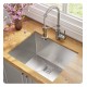 Kraus KHU24L-1610-53 Pax 24" Single Bowl Undermount Stainless Steel Laundry Utility Sink with Pull Down Kitchen Faucet and Soap Dispenser